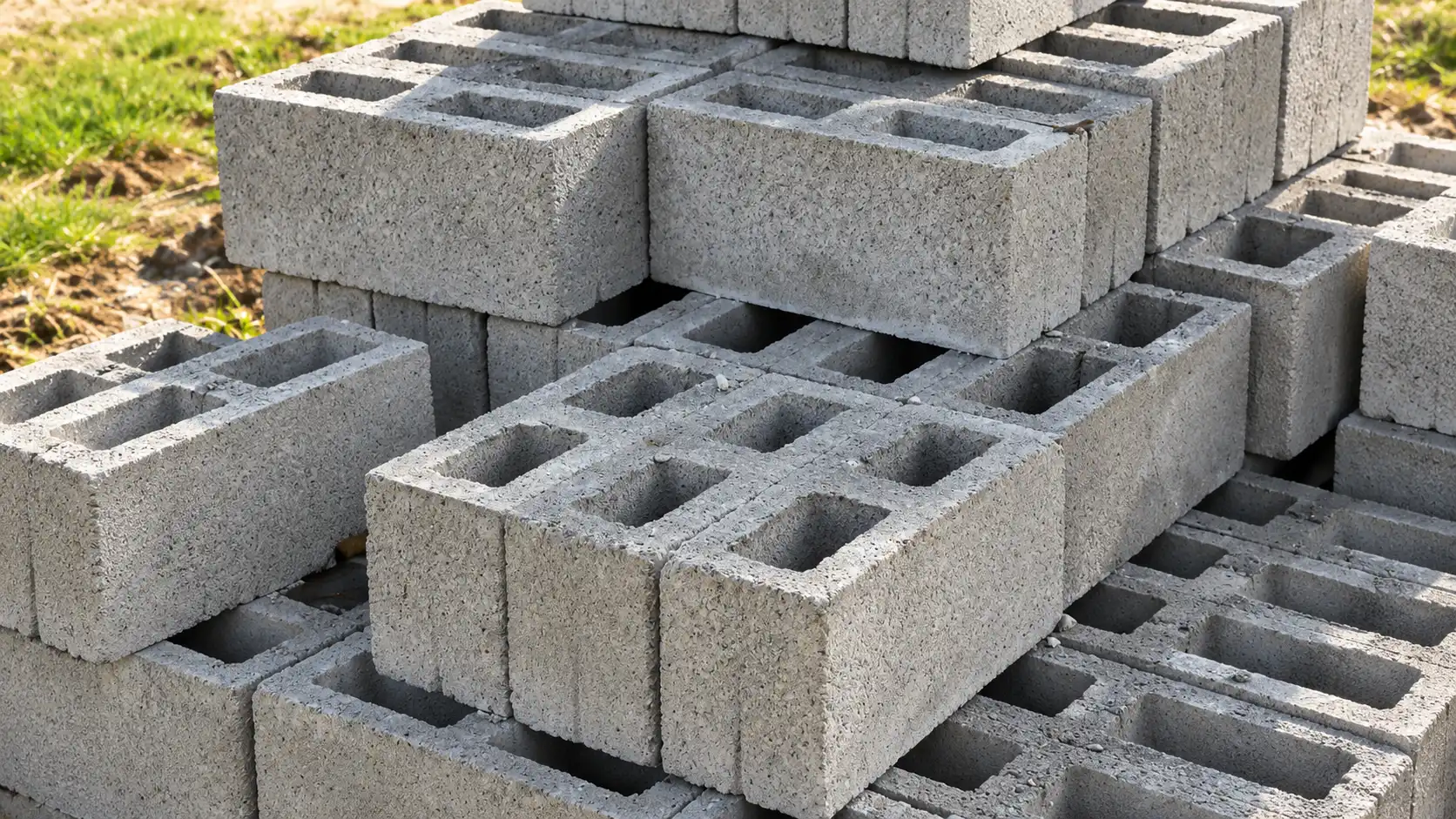 Gestapelte Betonblöcke