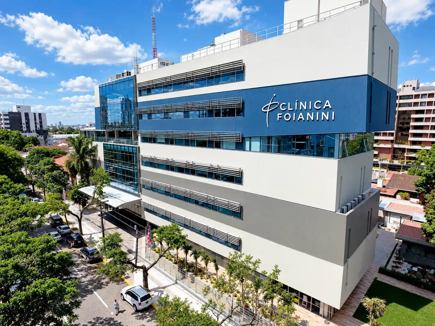 Fachada de una clínica en Santa Cruz